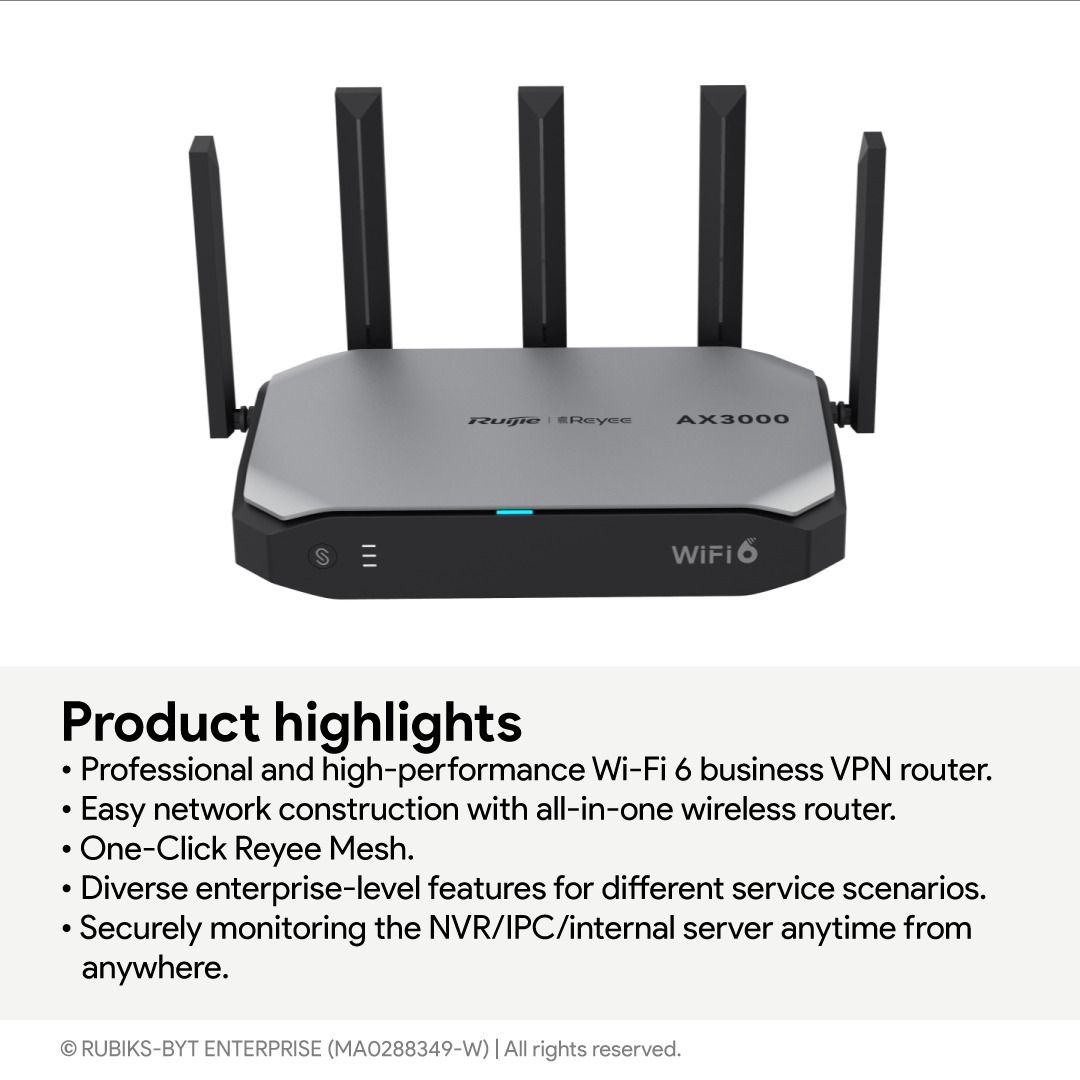 Ruijie RG-EG105GW-X Wi-Fi 6 AX3000 High-performance All-in-One Wireless ...