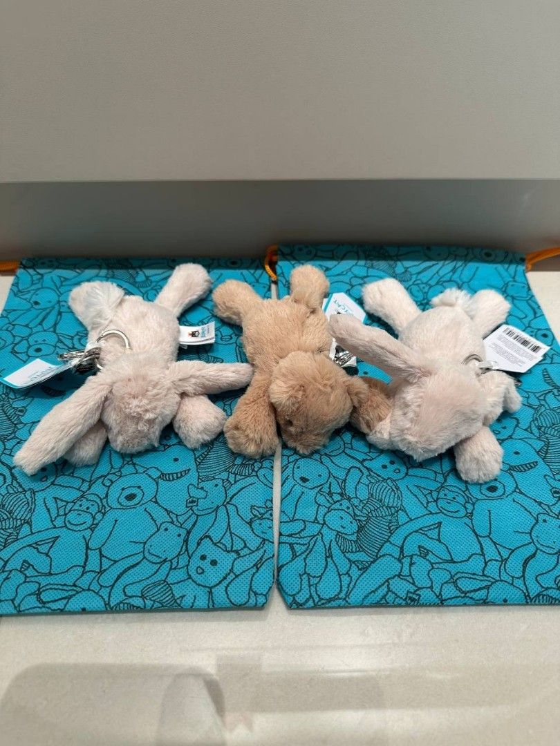 Smudge Rabbit Bag Charm Jellycat Brand New, Hobbies & Toys, Toys