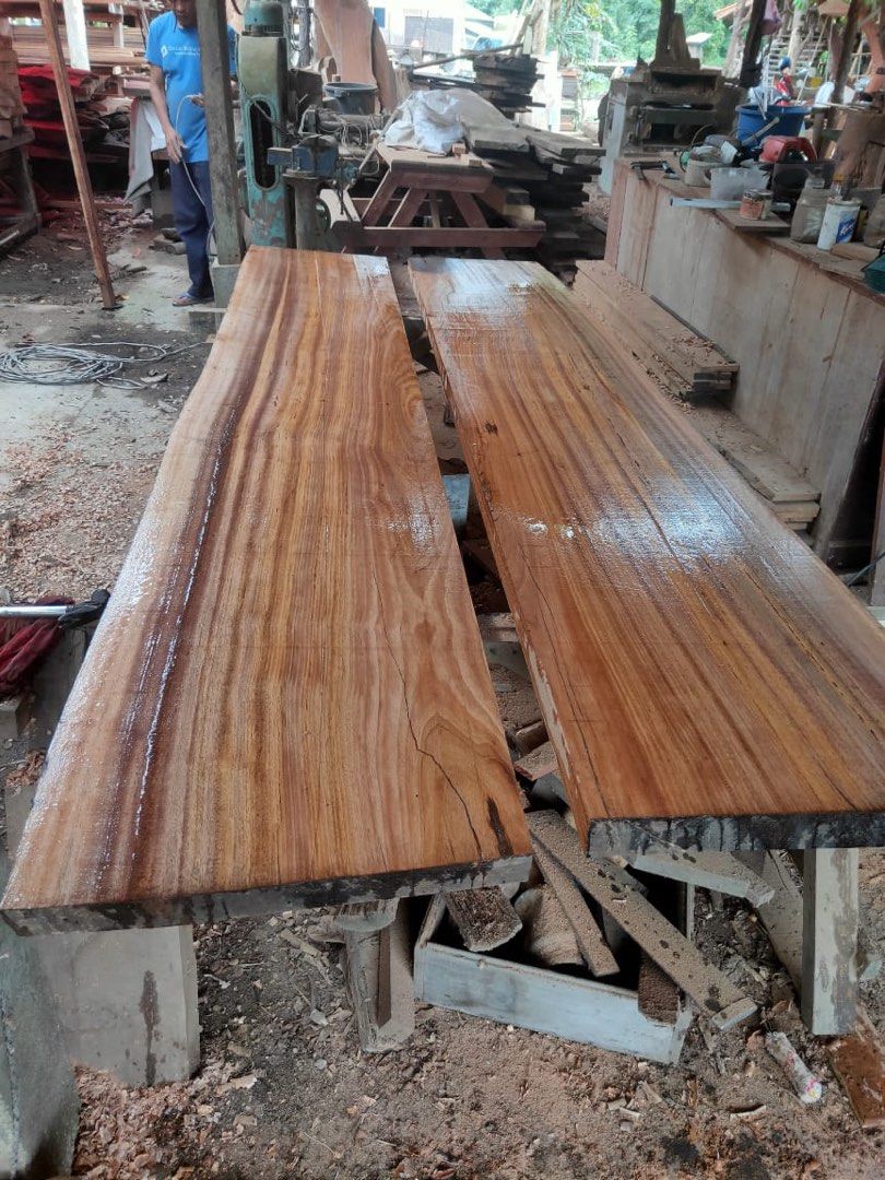 Sepetir Solid Wood Slab Sepetir, Furniture & Home Living, Furniture, Tables ...