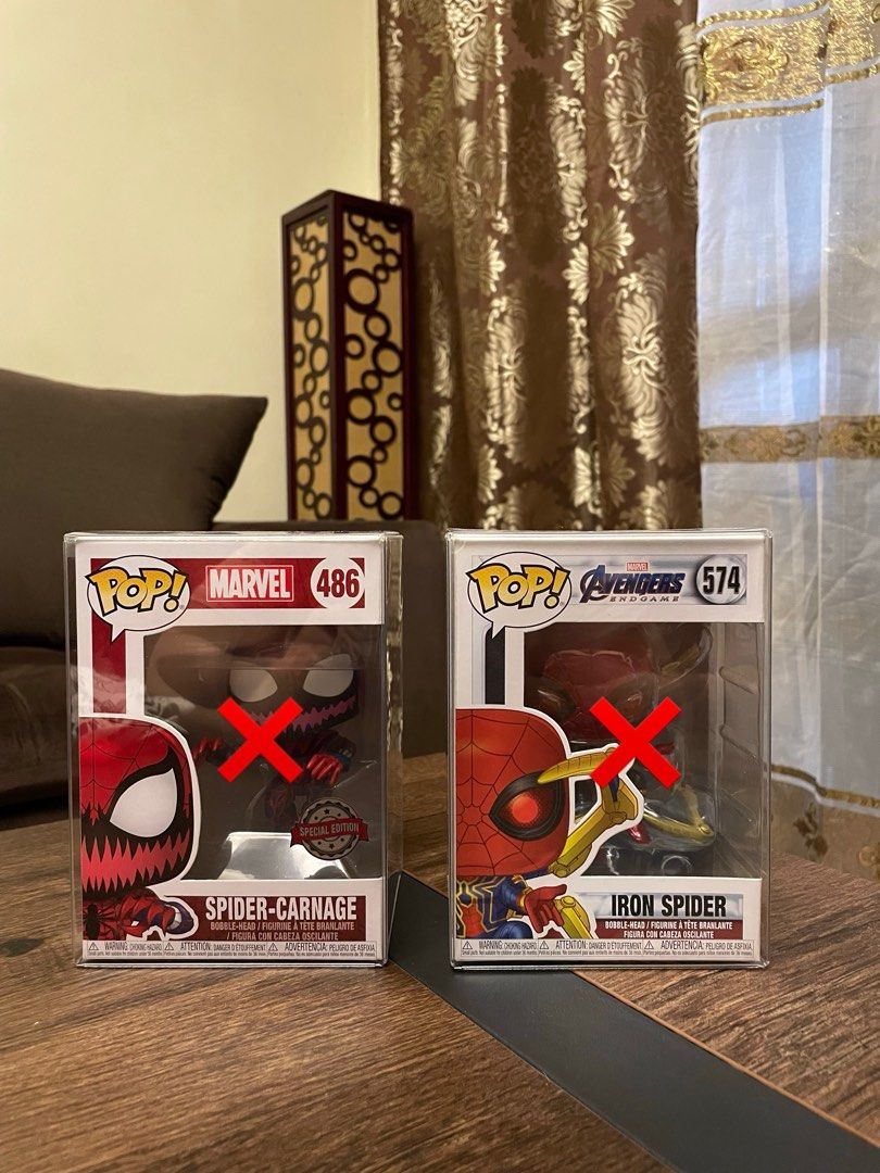 SPIDERMAN FUNKO POPS (Category: Figurines & Statues) located in Paranaque City. Submitted by wassspp (Listing ID 1311523165, Image 3). Description: all prices negotiable. grab/lalamove shouldered by buyer. with boss protector pm for details.