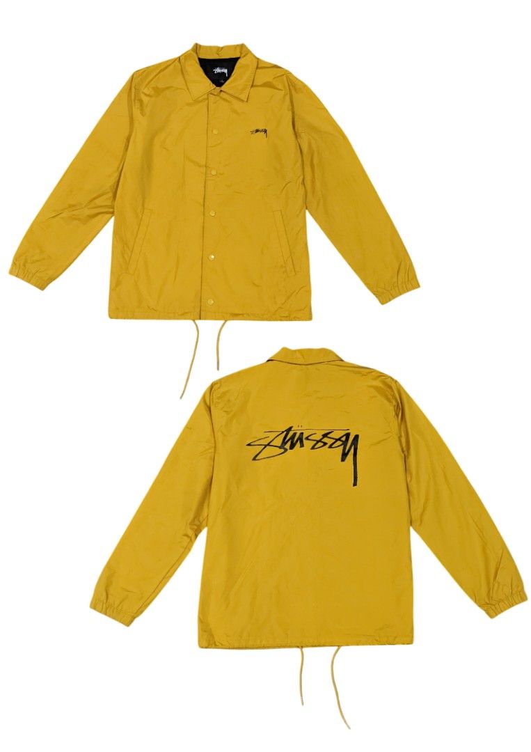 Stussy coach jacket yellow sales
