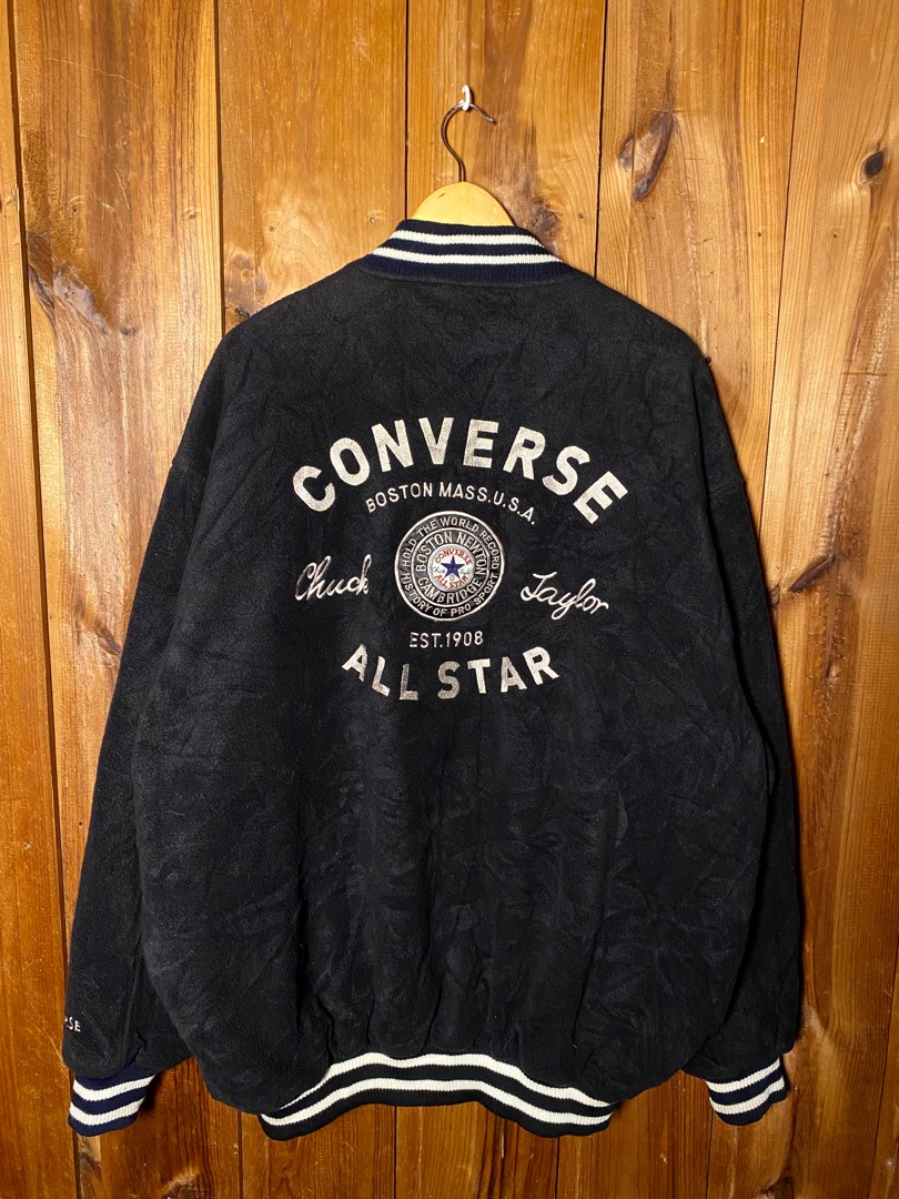 Vintage Converse Fleece Bomber Jacket, Men's Fashion, Coats, Jackets ...