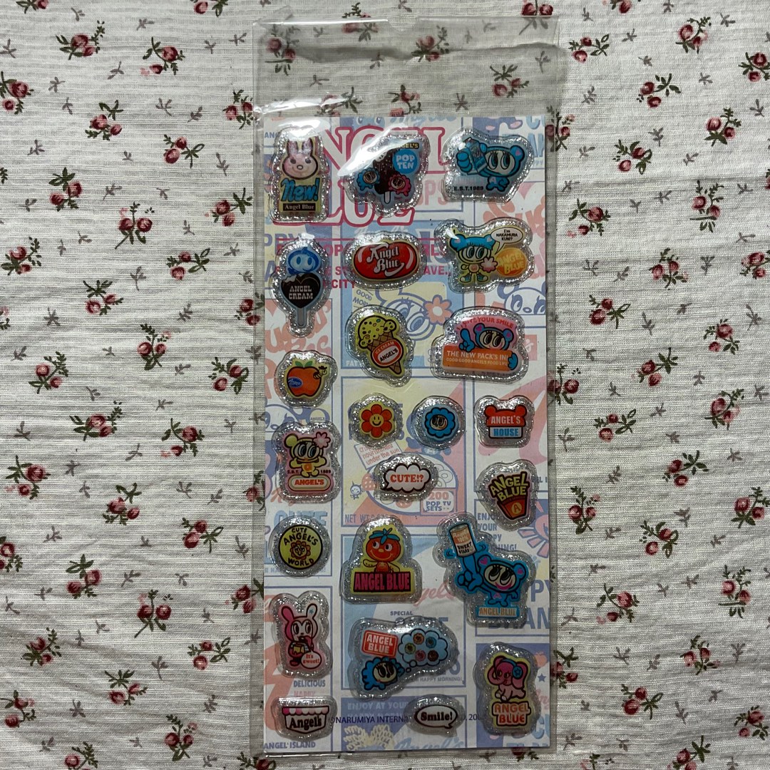 angel blue sticker airy bubble type # stationery trinkets anik anik ...