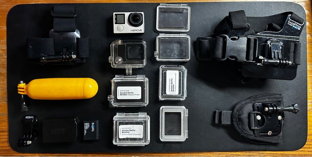 GoPro Hero 4 Camera Accessories (Category: Cameras) located in Malolos. Submitted by elainectin40526 (Listing ID 1343692975, Image 1). Description: Selling all accessories as is. Camera not included (was sold separately) RFS: got another action camera.