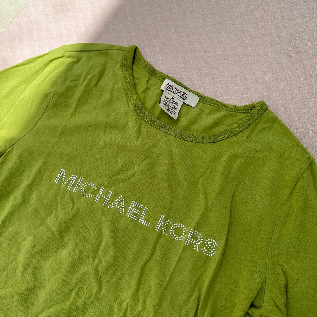 MK Lime Green Top 3/4 sleeve (Category: Longsleeves) located in Baguio. Submitted by circa2009 (Listing ID 1343589417, Image 2). Description: Missing a few gems already but still presentable Fits small-medium.