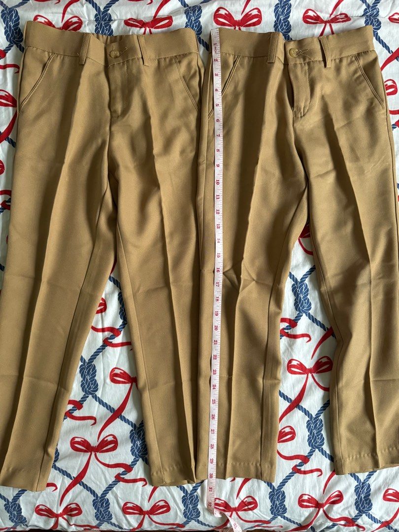 Preloved satin katrin school pants boys size 8 (Category: Babies & Kids Fashion) located in Manila. Submitted by candilicious14 (Listing ID 1343616235, Image 1). Description: Preloved satin katrina pants for boys Brand: Zanetti Size 8 8/10 in very good used condition With minor flaws in one of the pants (please see photos) Selling as bundle RFS: outgrown/ decluttering Location: Sampaloc, Manila Buyer to shoulder the delivery/shipping fee .