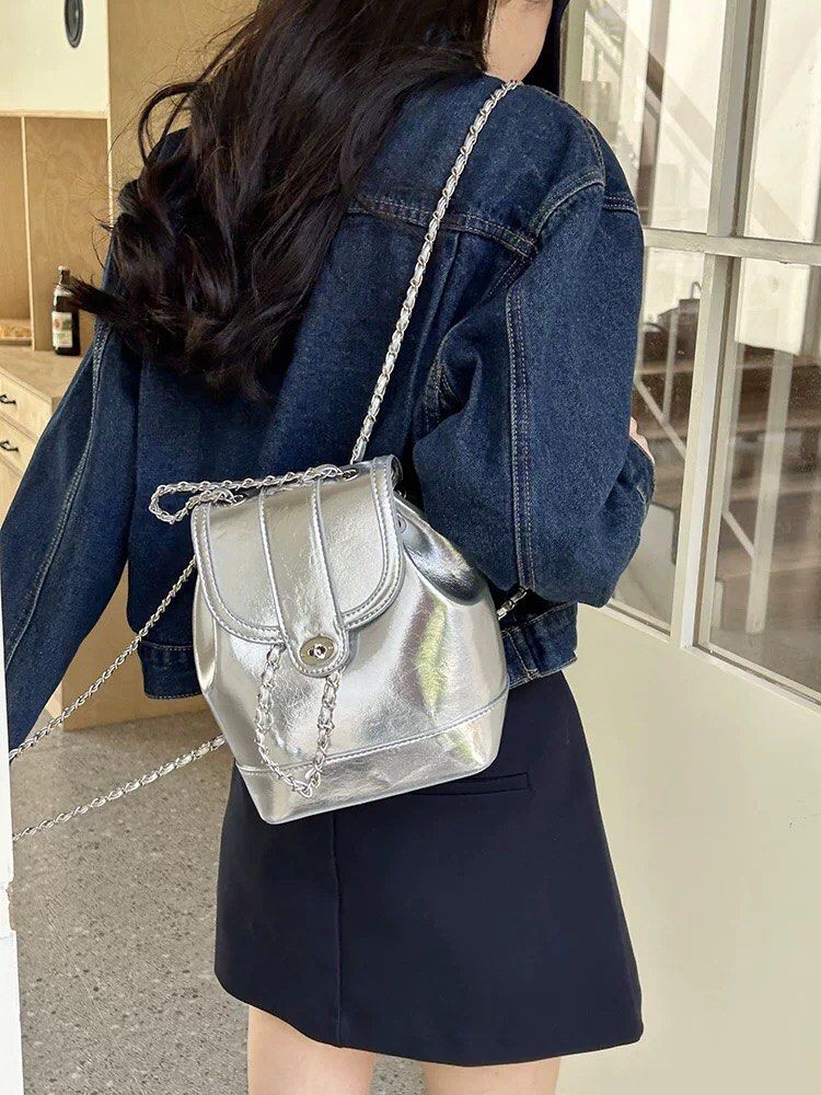 Silver Mini Backpack (Category: Backpacks) located in Cheras. Submitted by chelsie_loke (Listing ID 1343587602, Image 3). Description: .