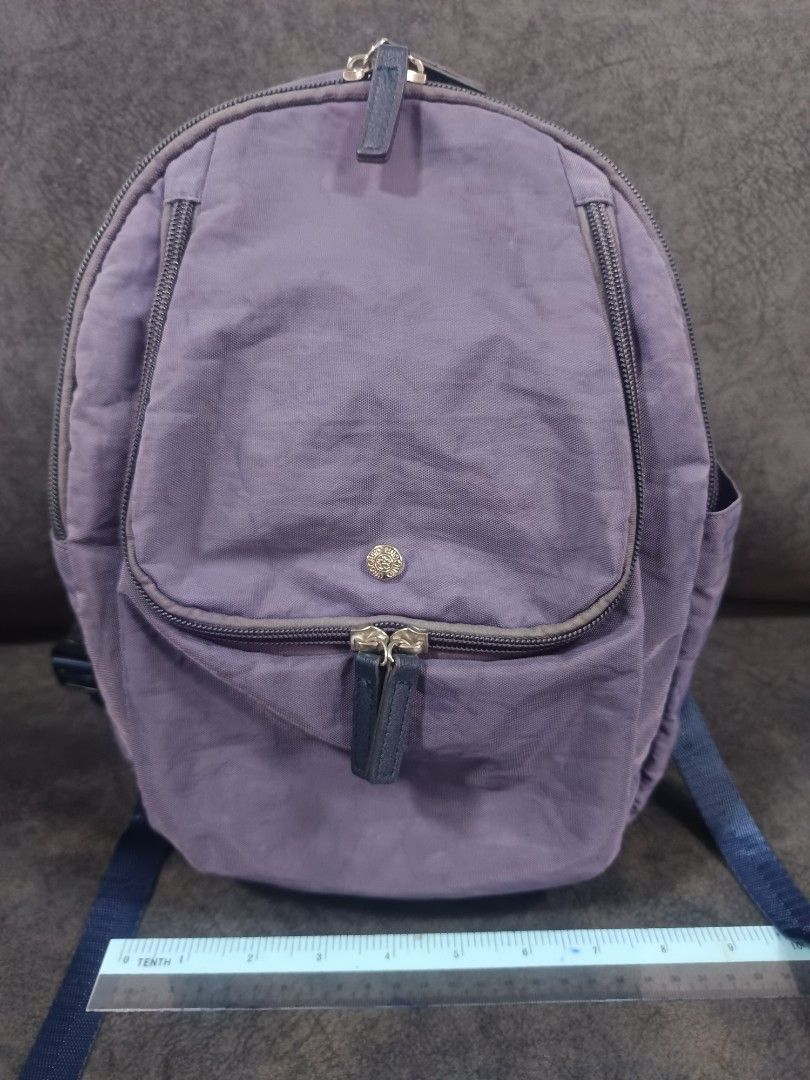 Small bagpack (Category: Babies & Kids Fashion) located in Kuala Lumpur. Submitted by fatinafs (Listing ID 1343577264, Image 1). Description: Purple small backpack Banyak compartments Kids @ adult boleh pakai ukuran di picture.