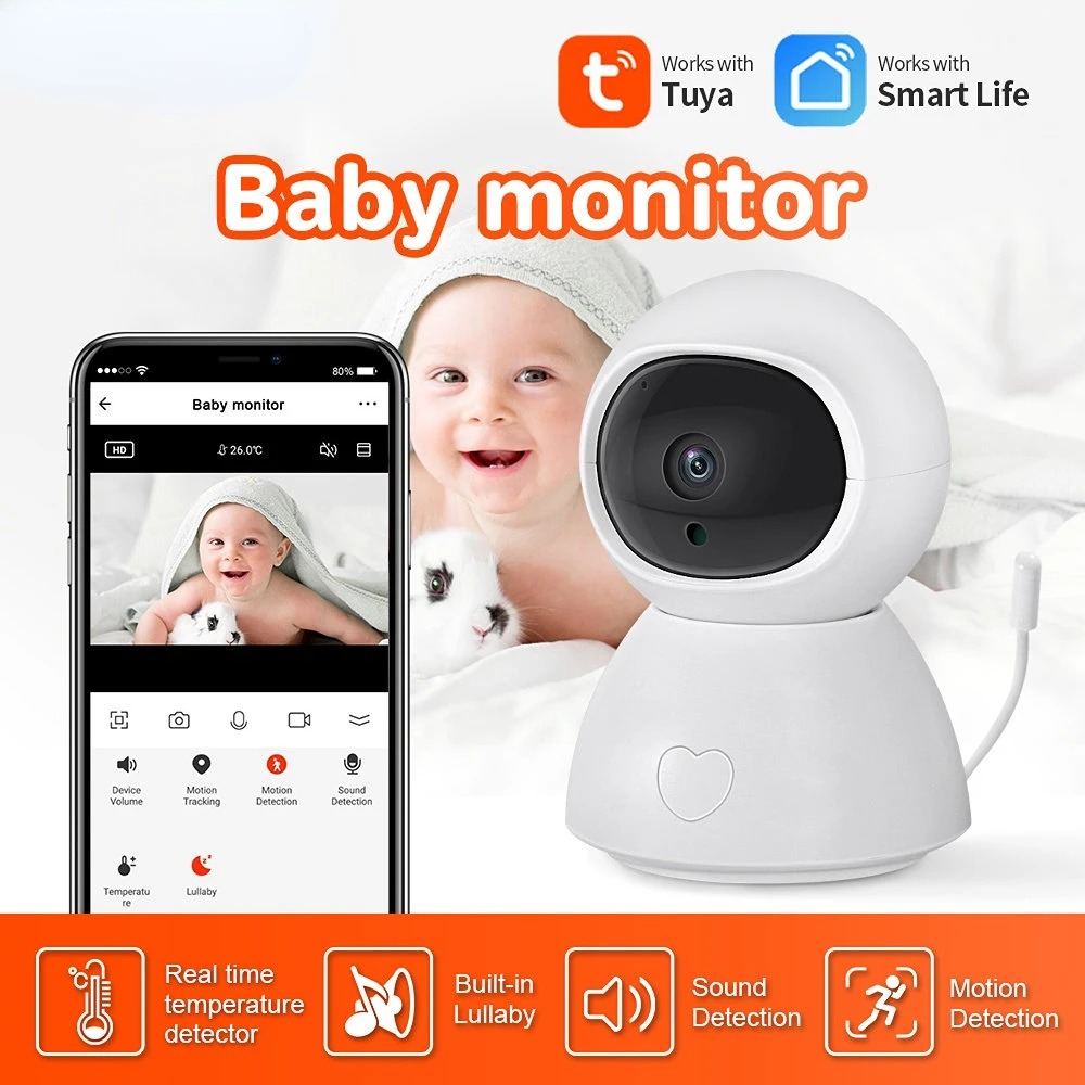 4MP TUYA Wireless Baby Monitor 1080P 5G IR Night Vision Two-Way Voice ...