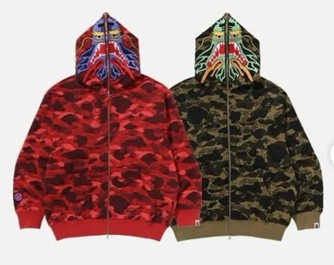 BAPE X CLOT CAMO SHARK FULL ZIP HOODIE BAPE X CLOT CAMO SHARK