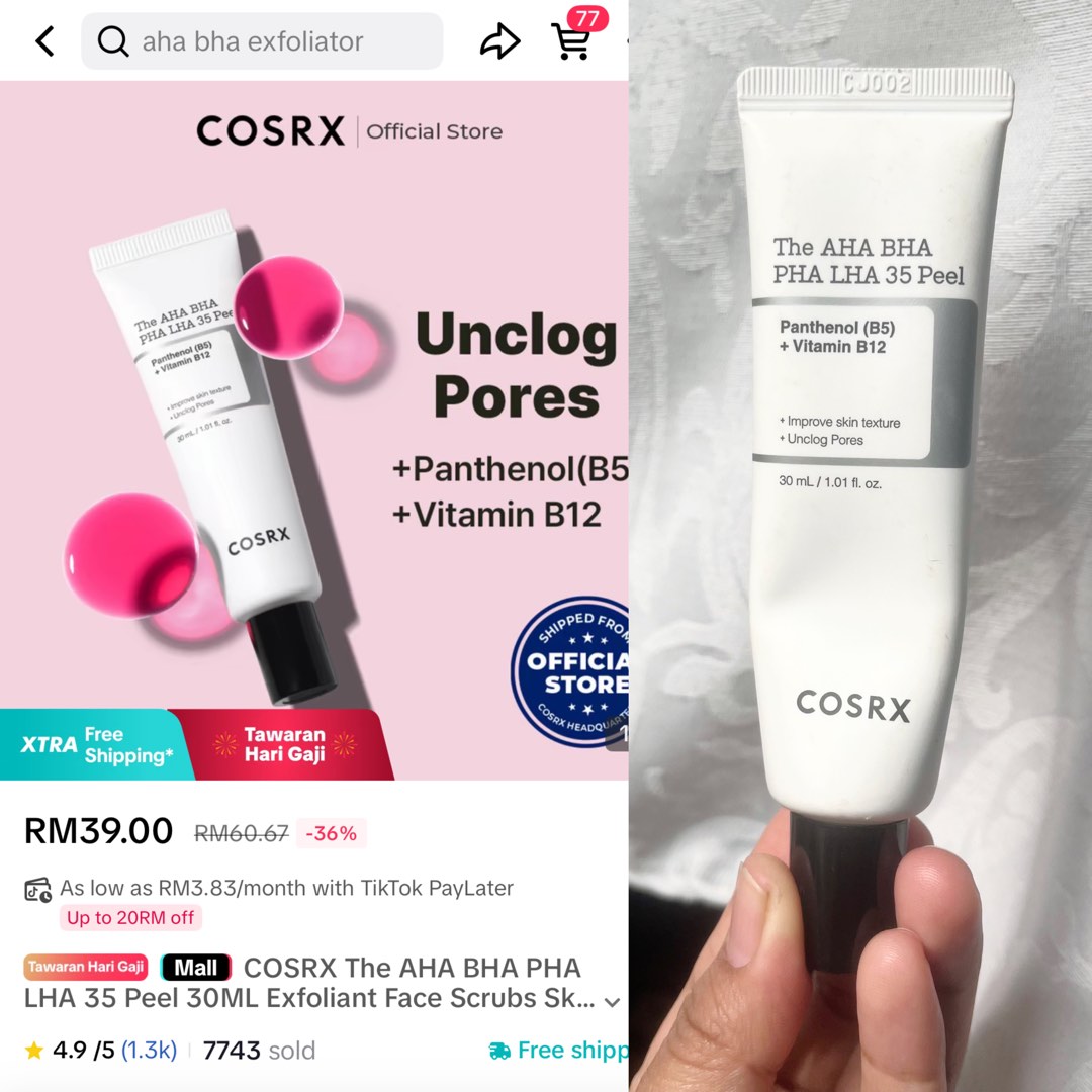 Cosrx The Aha Bha Lha 35 Peel, Beauty & Personal Care, Face, Face Care ...