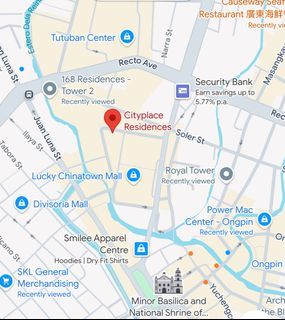 For Sale Manila Binondo, Cityplace Square 2 Bedrooms 87sqm Beside Lucky Chinatown Mall, 168, near Chinese Schools Sale: 90,000/sqm or 7,830,000  Clean title Kindly advise 1 day for viewing