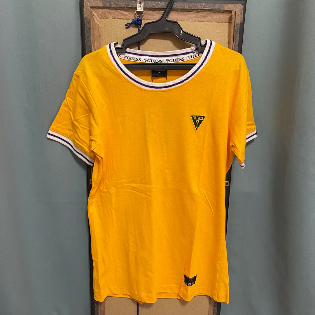 Guess shirt yellow hot sale