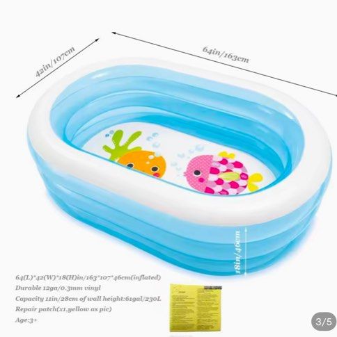 Inflatable Pool (Category: Infant Playtime) located in Singapore. Submitted by hebehaz (Listing ID 1343879990, Image 1). Description: INTEX Inflatable Swimming Pool, only used once, as good as new.
