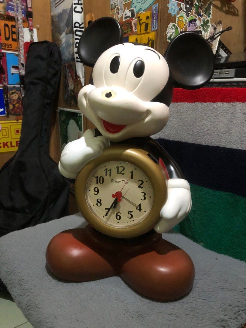 Large mickey desk clock figure for repairs (Category: Clocks) located in Quezon City. Submitted by markgolveo (Listing ID 1343770179, Image 1). Description: Large mickey desk clock figure Tested working accurate clock All mechanisms and functionalities working Good loud alarm sounds Issues Missing nose broken part needs to be replaced fixed Missing bottom and back battery covers Crack on right shoe part.