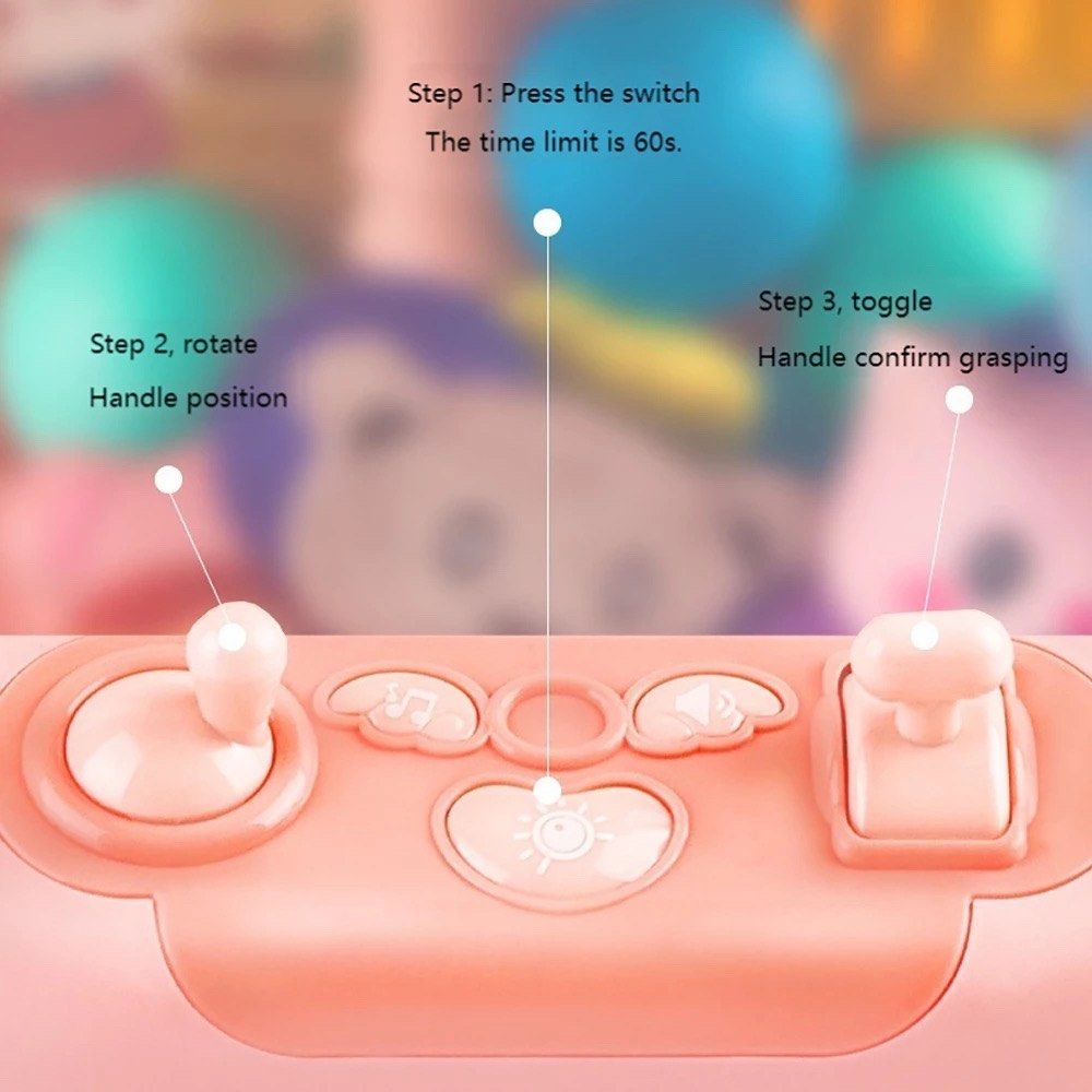 Mini Claw Machine for kids (Category: Kids Toys) located in Quezon City. Submitted by tidying_up_ (Listing ID 1343763311, Image 3). Description: - brand new claw machine - with box (box with minor dents) - good gift for kids age 3 and above - color: pink - size: 20*19*32cm - SRP is 700 - 2 stocks left!!! RFS: bought extra Includes: 1 mini claw machine 6 mini toys 1 usb cable .
