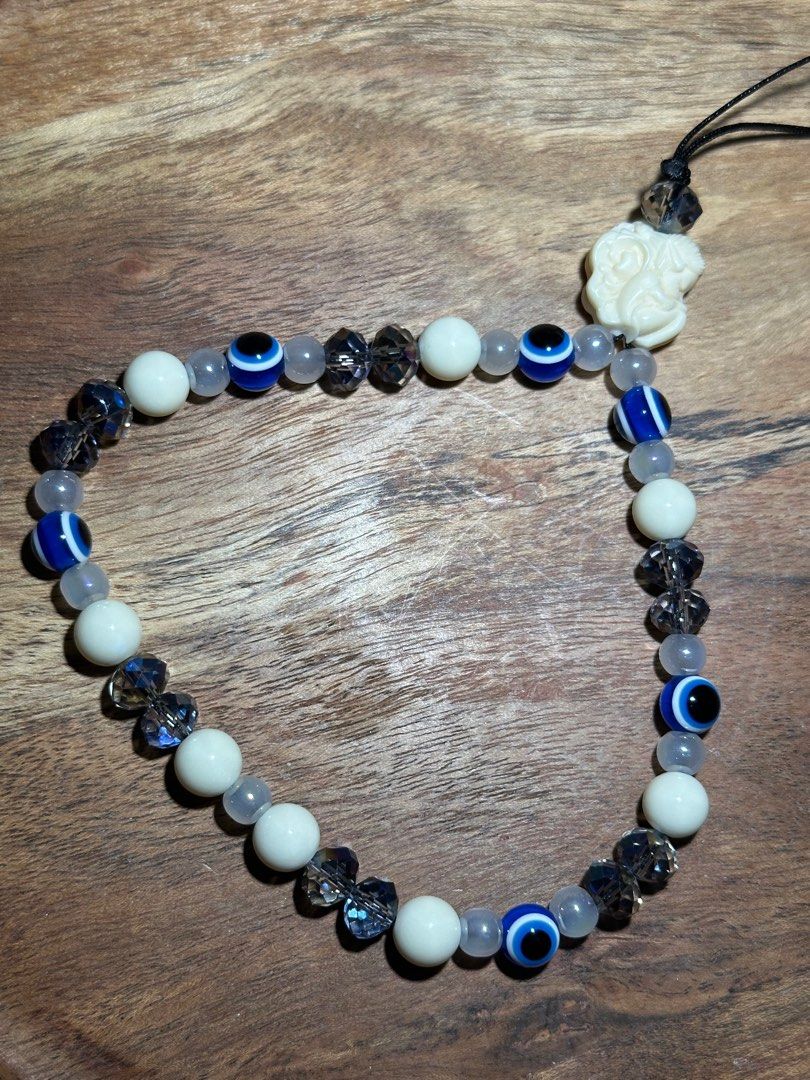 Phone strap with Evil Eye, Ivory nut, and Austrian Crystals (Category: Other Accessories) located in Cavite. Submitted by dazzling_crystals (Listing ID 1343746973, Image 2). Description: No meet ups, no cod Gcash payment. Shipping: buyer via J&T #swarovski #ivorynut.