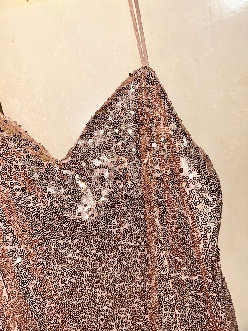 Pink Dress / Short Gown (Sequins), Women's Fashion, Dresses & Sets ...