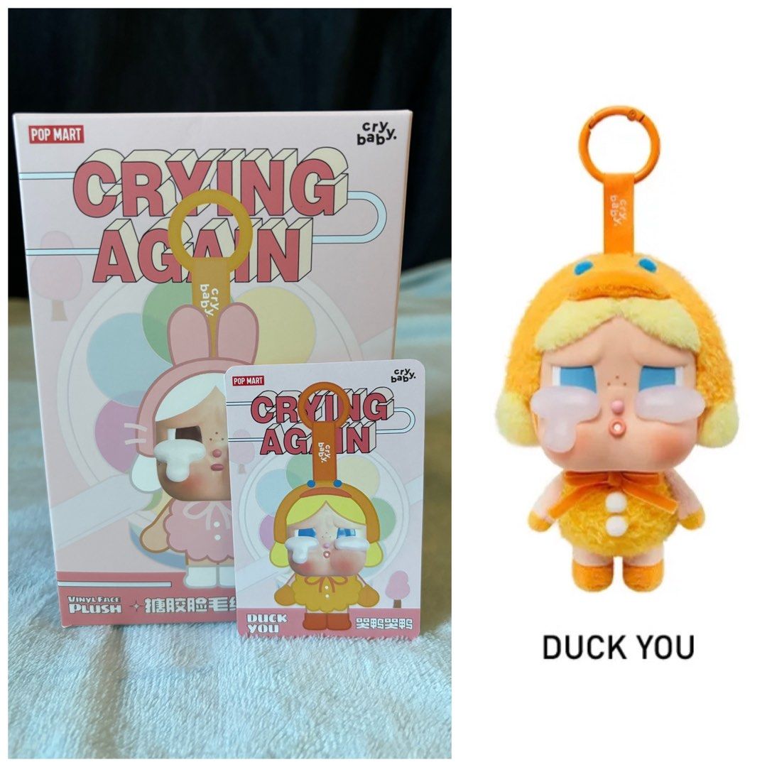 Pop mart Crybaby crying again Duck you (Category: Designer & Blind Box Toys) located in Bacoor. Submitted by mc_shopper (Listing ID 1337043877, Image 1). Description: SRP price Available: Duck you Sealed foil Can ship via J&T or same delivery via Lalamove 📍Bacoor Cavite .