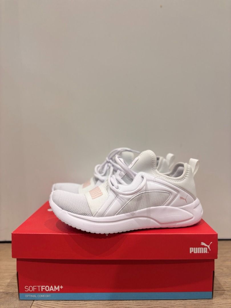 Puma soft foam white sneakers clearance