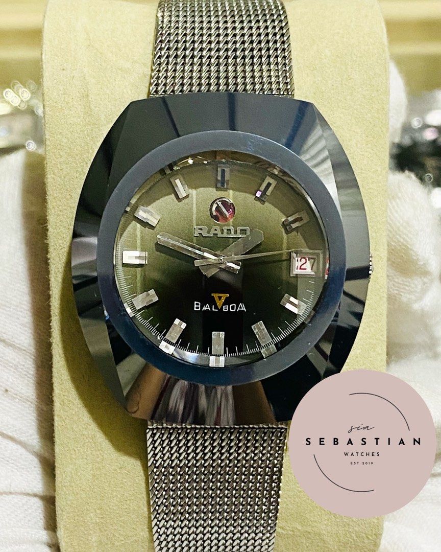 Rado V Balboa Automatic (Category: Men's Watches) located in Baliuag. Submitted by clicksmileph (Listing ID 1343645088, Image 1). Description: Rado V Balboa Army Green Dial 28,000 Php 37mm (Bigger faced than Rado Diastar 😎) Guaranteed Authentic Money back guaranteed if proven fake Set with: Presentation box Location: Baliwag, Bulacan Meet-up SM Baliwag anytime LBC COD / COP Nationwide / BDO / BPI / Gcash Legit Seller 100% Watch 100 % Insured upo