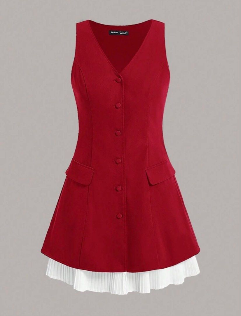 Red Dress Sleeveless Suit (Category: Dresses) located in Malabon City. Submitted by netthings (Listing ID 1343774056, Image 2). Description: Used once Love the fit!!.