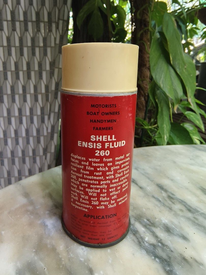 Shell Ensis Rmds Very Rare 1960s SHELL Anti Rust Ensis 260 12oz Tin Spray, Hobbies ...