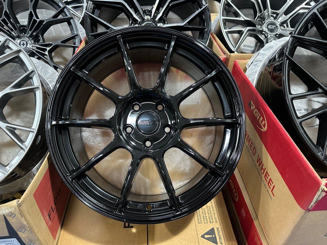 Ze 40 Rims 18”Rays Ze40 Glossy Black Design Rim 5x112 5x114.3 , Car Accessories ...