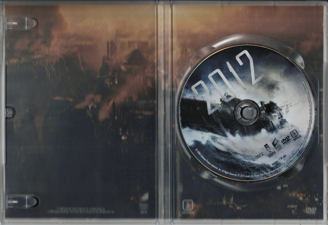 2012 ***original dvd*** (Category: CDs & DVDs) located in Pasig City. Submitted by armcjay (Listing ID 1344002144, Image 2). Description: DVD Code: Region 3 This is a pre-owned, authentic item, from my own DVD collection. The disk may contain minor scratches, marks or dirt, and is playable with commercial DVD players and computers. I don't sell defective item here. No return / no exchange..