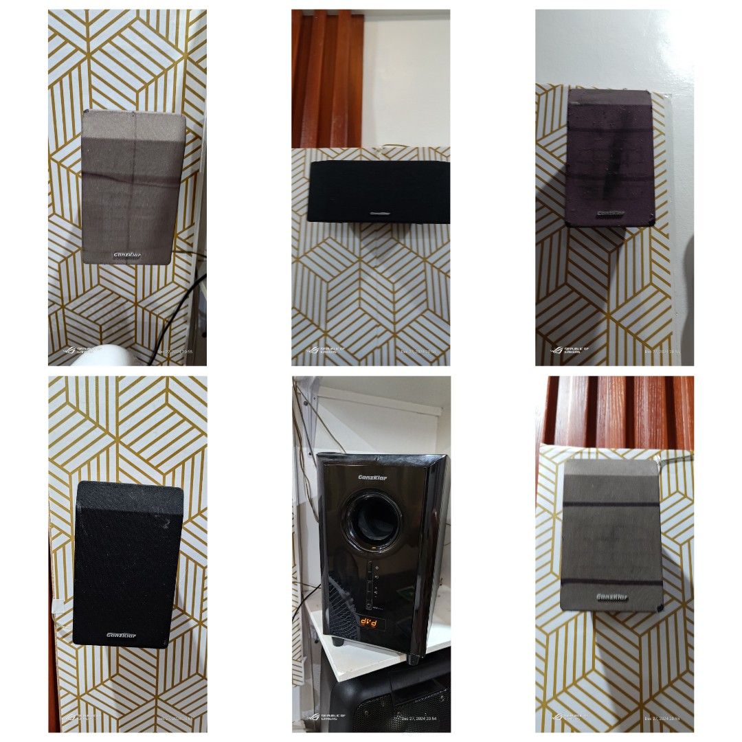 5.1 HOME THEATER (Category: Soundbars, Speakers & Amplifiers) located in Muntinlupa City. Submitted by preach3r (Listing ID 1344006788, Image 1). Description: NEGOTIABLE ‼️ Limited Edition ‼️ 5.1 Ganzklar HD Sorround Sound ‼️ Clear Audio High Definition ‼️ HD Left and Right Speakers ‼️ HD LEFT AND RIGHT REAR SPEAKERS ‼️ 1 SUBWOOFER ‼️ BAGSAK PRESYO ‼️ ORIGINAL PRICE IS 25k ‼️ rfs: soundbar na gamit..