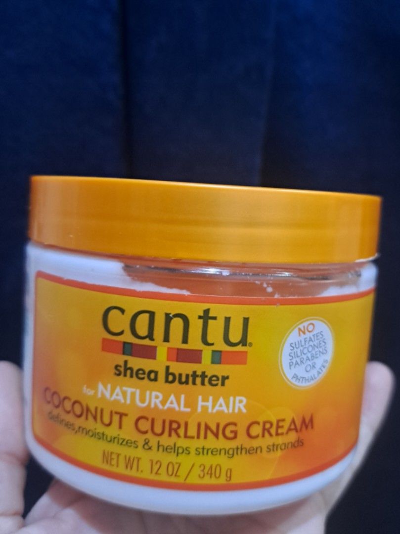 Cantu Shea Butter Coconut Curling Cream Curly Girl Method CGM (Category: Hair) located in Mandaue City. Submitted by franco_and_francine (Listing ID 1343883111, Image 1). Description: 70-80% full.