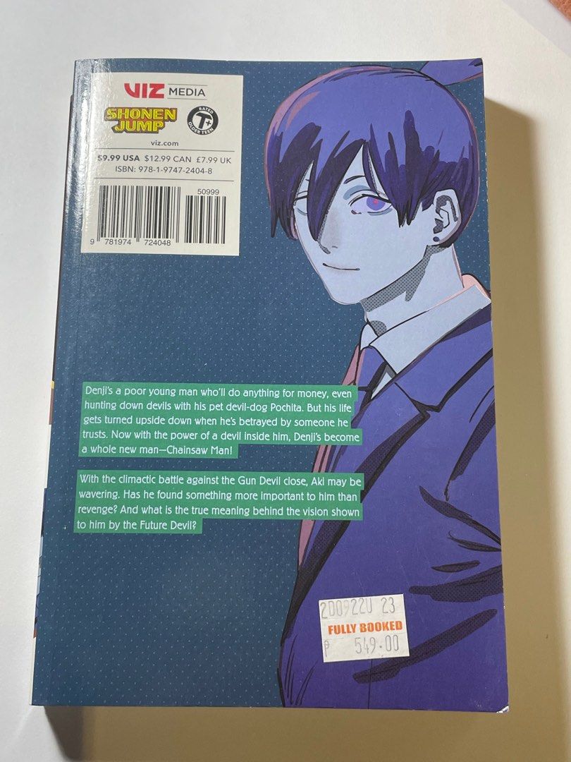 chainsaw man vol 9 viz manga comic (Category: Comics & Manga) located in Taguig. Submitted by haevnly (Listing ID 1344036664, Image 2). Description: chainsaw man ENGLISH trans. volume 9 ₱300 + sf - official viz - bought in fullybooked - pages still clean and not yellow - decluttering mop: gcash mod: jnt/lalamove/grab sdd PAYO within 24 hours OR reservation max 2 days loc: taguig, metro manila dm for more inquiries!.