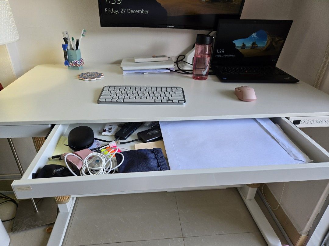 GIOLIO Electric Standing Study or Office Desk Adjustable Height from ...