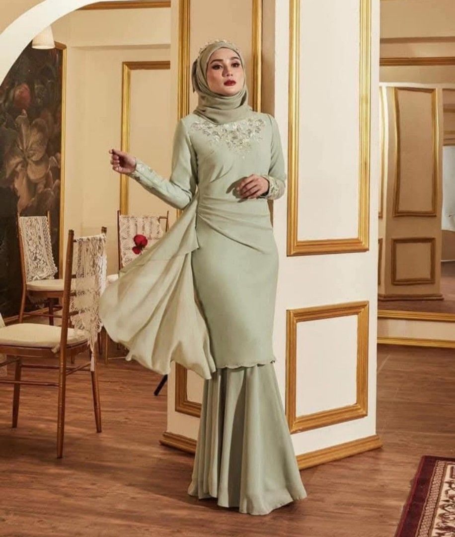 perfect green dress Zehra || Sage Green Abaya || Premium Nida Fabric – Noor-ul-Hijab main image 0