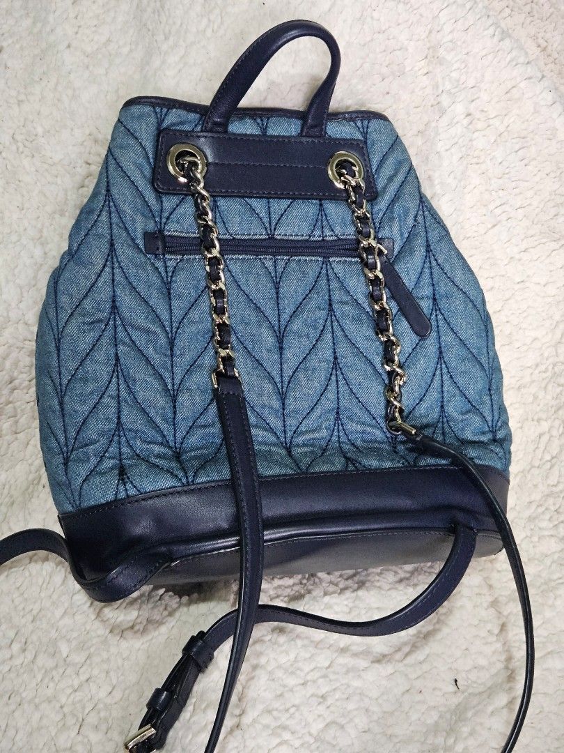 Kate Spade Denim backpack (Category: Luxury Bags & Wallets) located in Taytay. Submitted by eiohjmrf (Listing ID 1343944086, Image 2). Description: Kate Spade Denim Backpack Reminds me of Chanel Gabrielle. RFS: Breaks my heart to sell this but it's just collecting dust in my closet. Price still negotiable. Bought from Kate Spade online US..