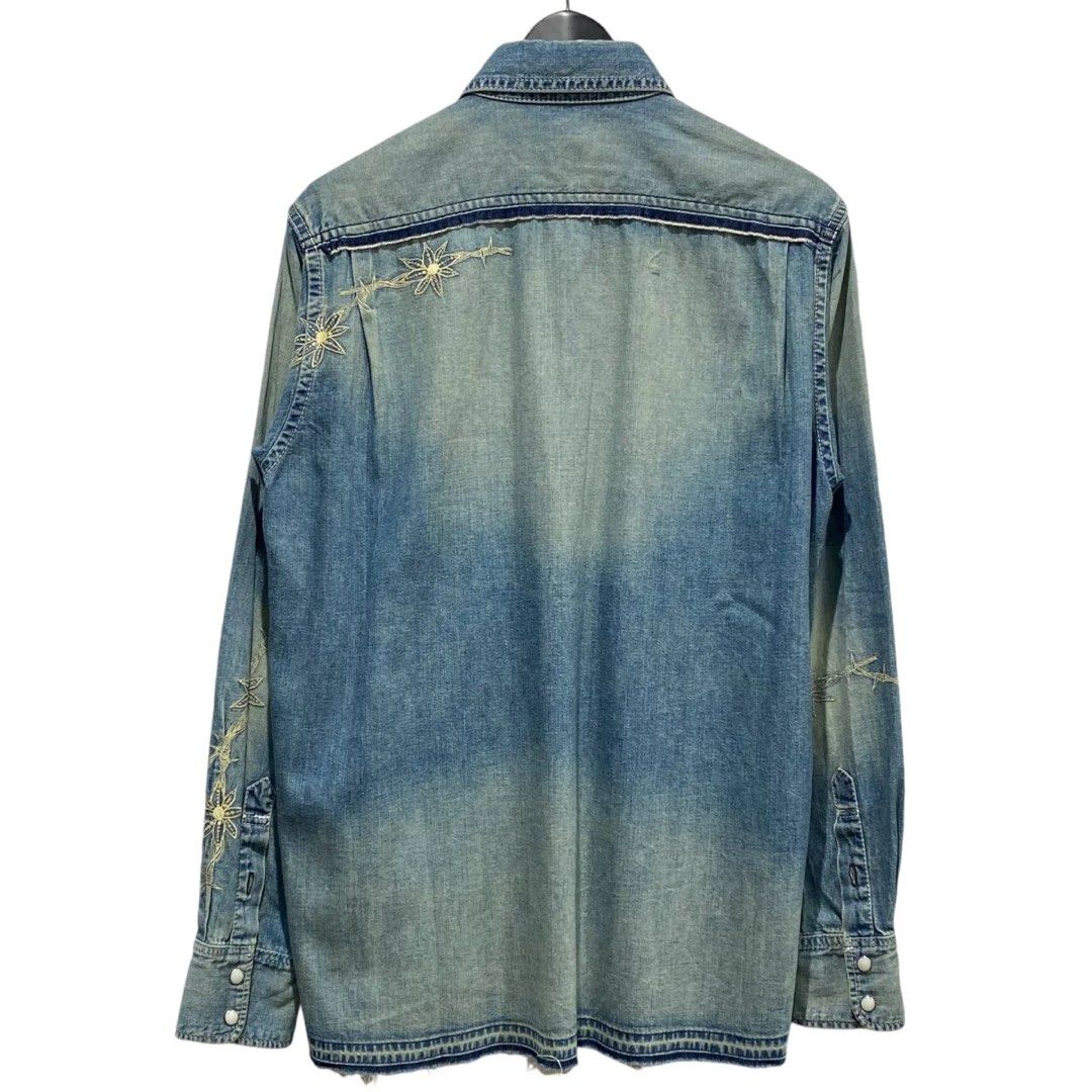 Sacai x Dr.Woo denim shirts 海外限定 sacai 19SS x tattoo Denim Shirts