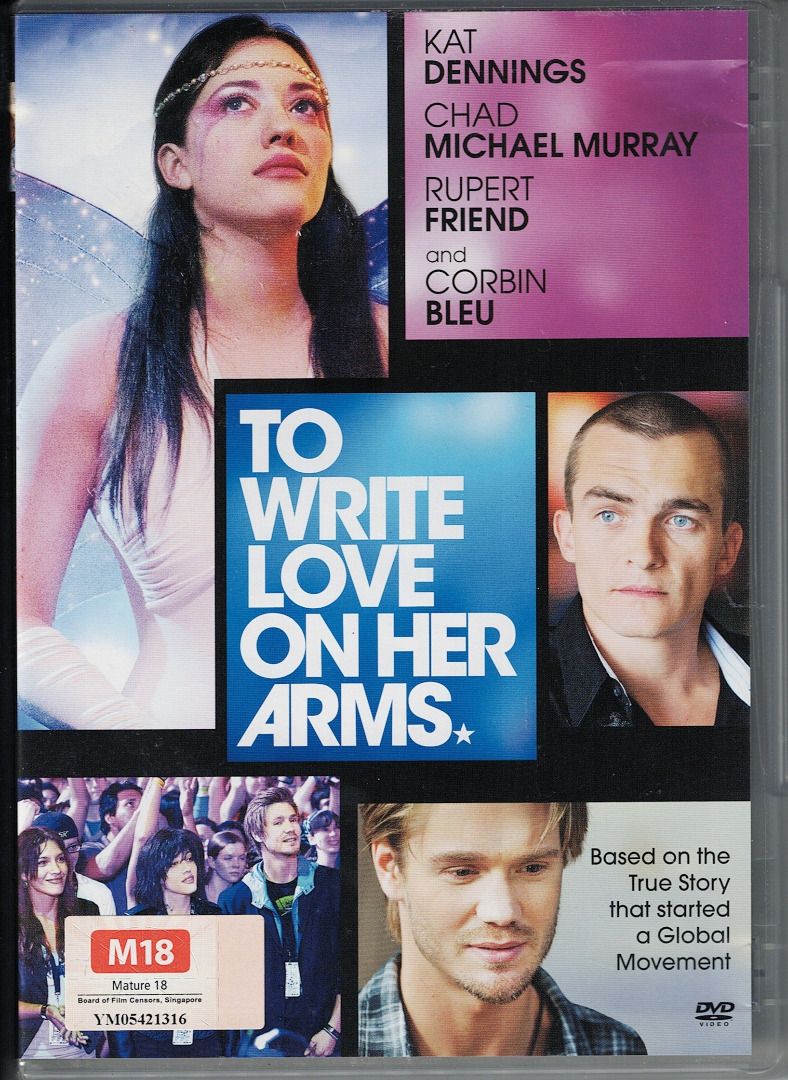 To Write Love On Her Arms ***original dvd*** (Category: Storybooks) located in Pasig City. Submitted by armcjay (Listing ID 1344003369, Image 1). Description: DVD Code: Region 3 This is a pre-owned, authentic item, from my own DVD collection. The disk may contain minor scratches, marks or dirt, and is playable with commercial DVD players and computers. I don't sell defective item here. No return / no exchange..
