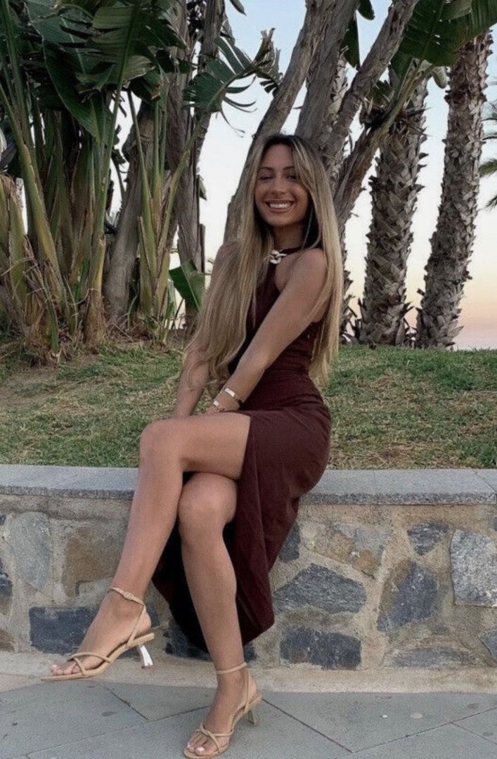 Zara Linen Blend Brown Halter Chain Mix Midi Dress, Women's Fashion, Dresses  & Sets, Dresses on Carousell