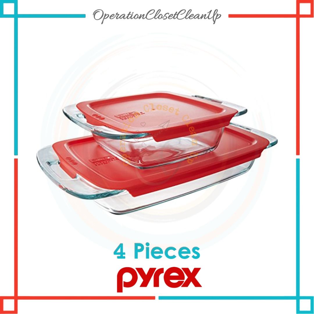🇨🇦 Pyrex Easy Grab 6 or 4 Piece Bake n' Store Value Pack (Category: Bakeware) located in San Fernando. Submitted by operationclosetcleanup (Listing ID 1344068209, Image 3). Description: How do these Pyrex dishes stack up against other baking dishes? See for yourself! Their secure-fitting lids keep food fresher longer. And they literally stack up, for space-saving storage. Pyrex Easy Grab 6 piece value pack includes 1-each 3 quart oblong, 3 cup 