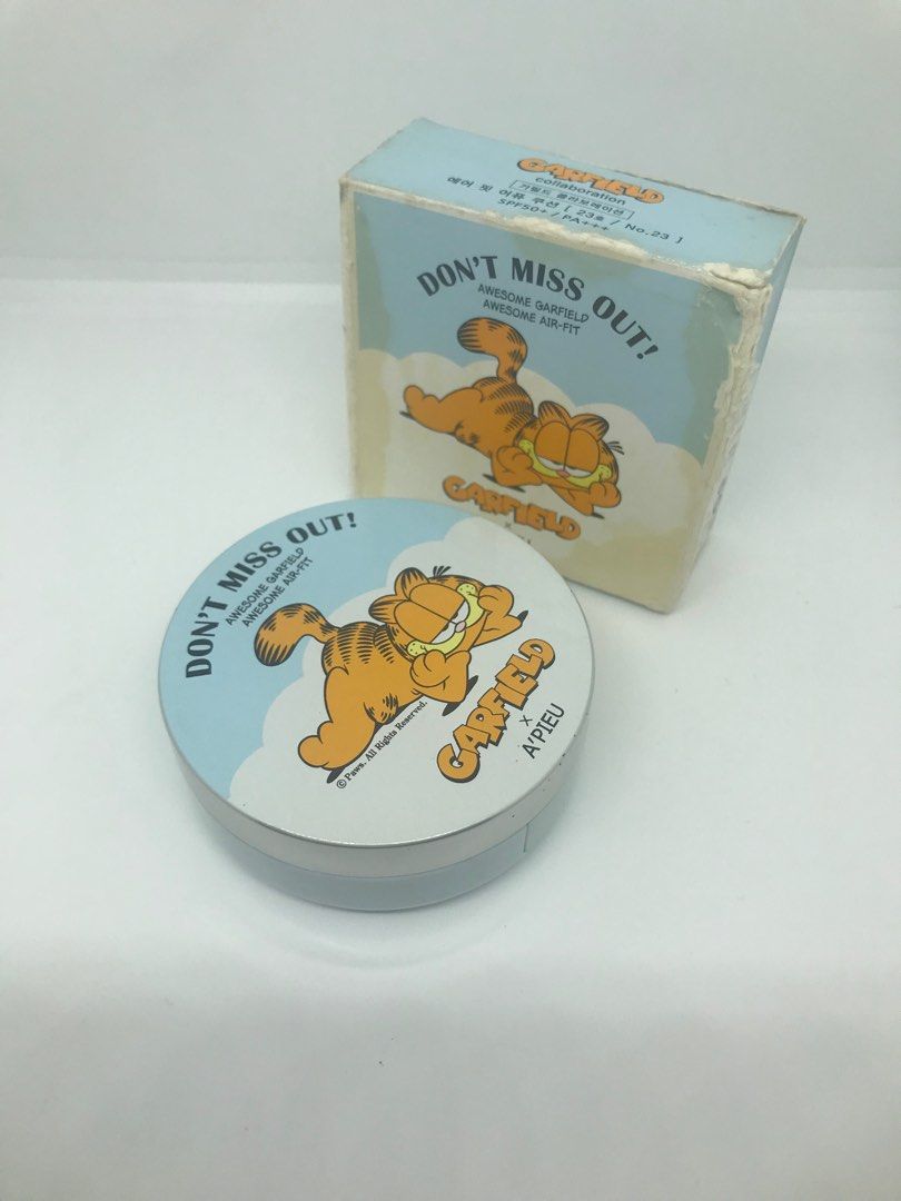 Apieu Garfield Cushion Case (Category: Makeup) located in Quezon City. Submitted by currency27 (Listing ID 1344219843, Image 1). Description: ₱210 Authentic Store bought in Korea Brandnew/Unused with box 👸🏼I have a Missha Cushion Refill but it’s passed its manufacturing date. I can give it as a freebie for those who want it. 1 cushion refill for every cushion case :) RFS: raising funds, not into collecting make up anymore Pick up/checking of it