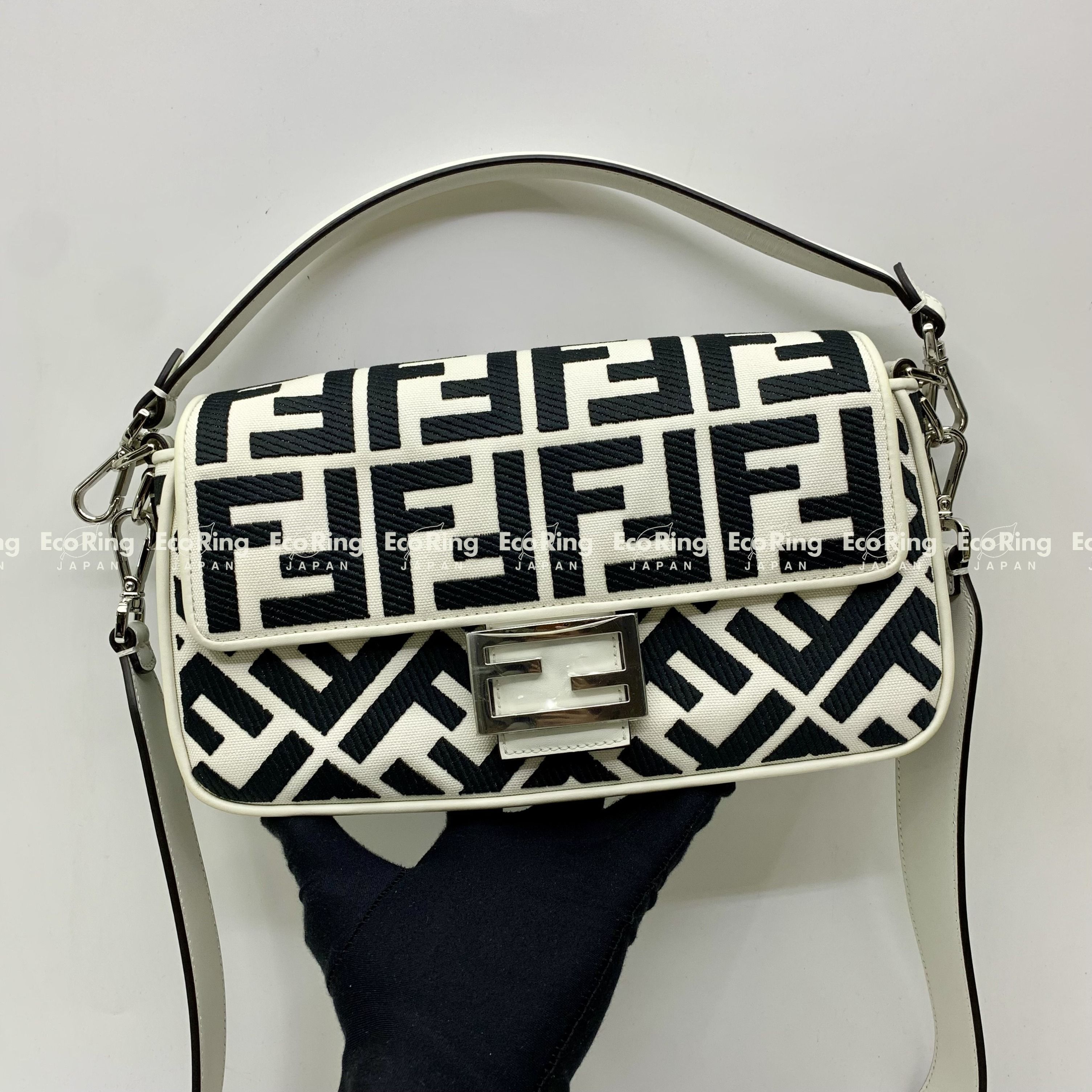 FENDI 8BR600 BAGUETTE CANVAS ZUCCA 2WAY SHOULDER BAG 247068047
