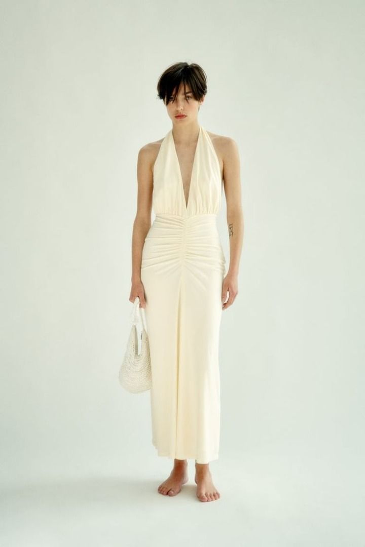 FOR RENT - Off white Midi Drape Dress (Category: Evening dresses & gowns) located in Mandaluyong City. Submitted by repeatrenters (Listing ID 1344093392, Image 3). Description: 🌟 New Rental Alert! 🌟 The Beige Midi Drape Dress is now available for rent! Here’s everything you need to know: ✔️ Size: Small but can fit medium ✔️ Price: P300 (+200 deposit fee) only! ✔️ Duration: couple of days (but very nego) ✔️ Perfect for: 🎉 weddings, party and fo
