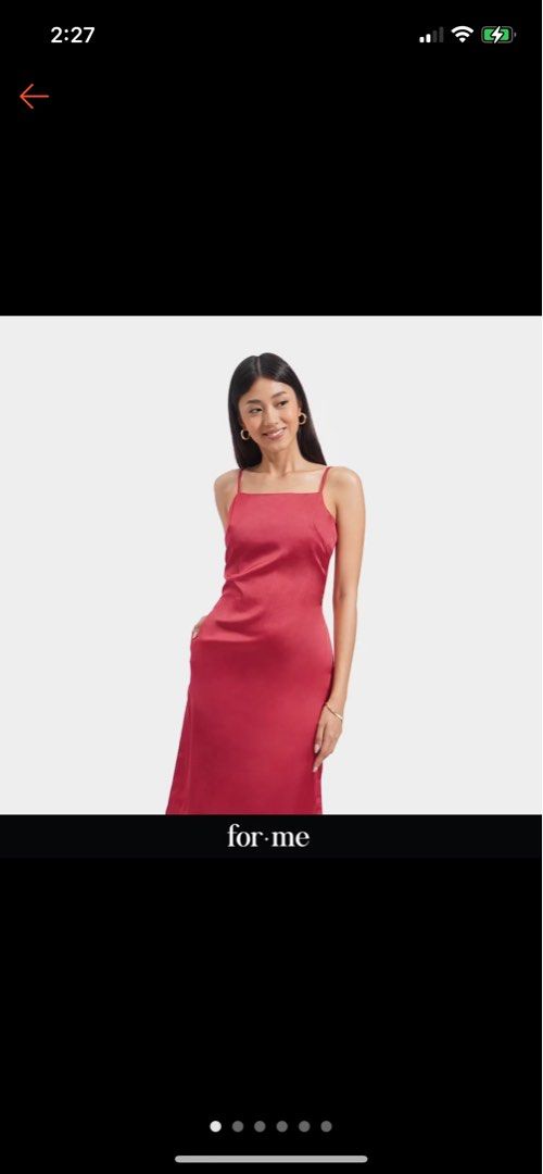 ForMe Red Satin Dress (Category: Dresses) located in San Juan City. Submitted by mariel.declutter (Listing ID 1344204199, Image 1). Description: ‼️ Discount if you buy other items ‼️ Fits XS-S Condition: brand new RFS: change of mind 🔘 FIRST TO PAY WILL RECEIVE THE ITEM ✅ Shipping from: San Juan City ✅ MOP: Maya/GCash/BDO.