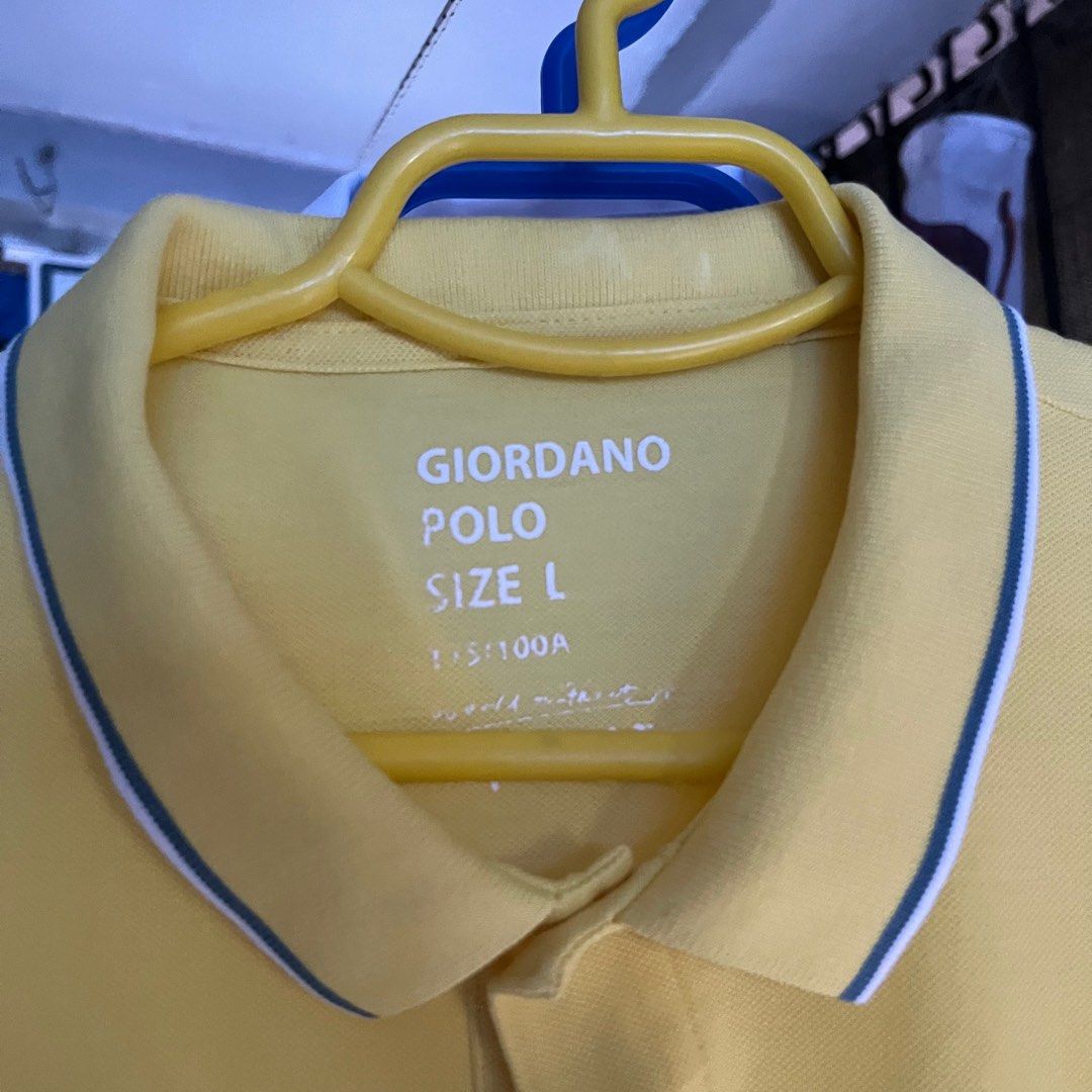 Giordano Yellow Polo Shirt (Category: Tshirts & Polo Shirts ) located in Pasig City. Submitted by save_one (Listing ID 1344169791, Image 3). Description: Giordano Yellow Polo Shirt Details on the third picture Kindly send an offer if interested, thank you!.