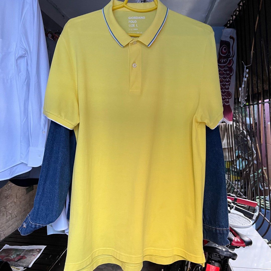 Giordano Yellow Polo Shirt (Category: Tshirts & Polo Shirts ) located in Pasig City. Submitted by save_one (Listing ID 1344169791, Image 1). Description: Giordano Yellow Polo Shirt Details on the third picture Kindly send an offer if interested, thank you!.