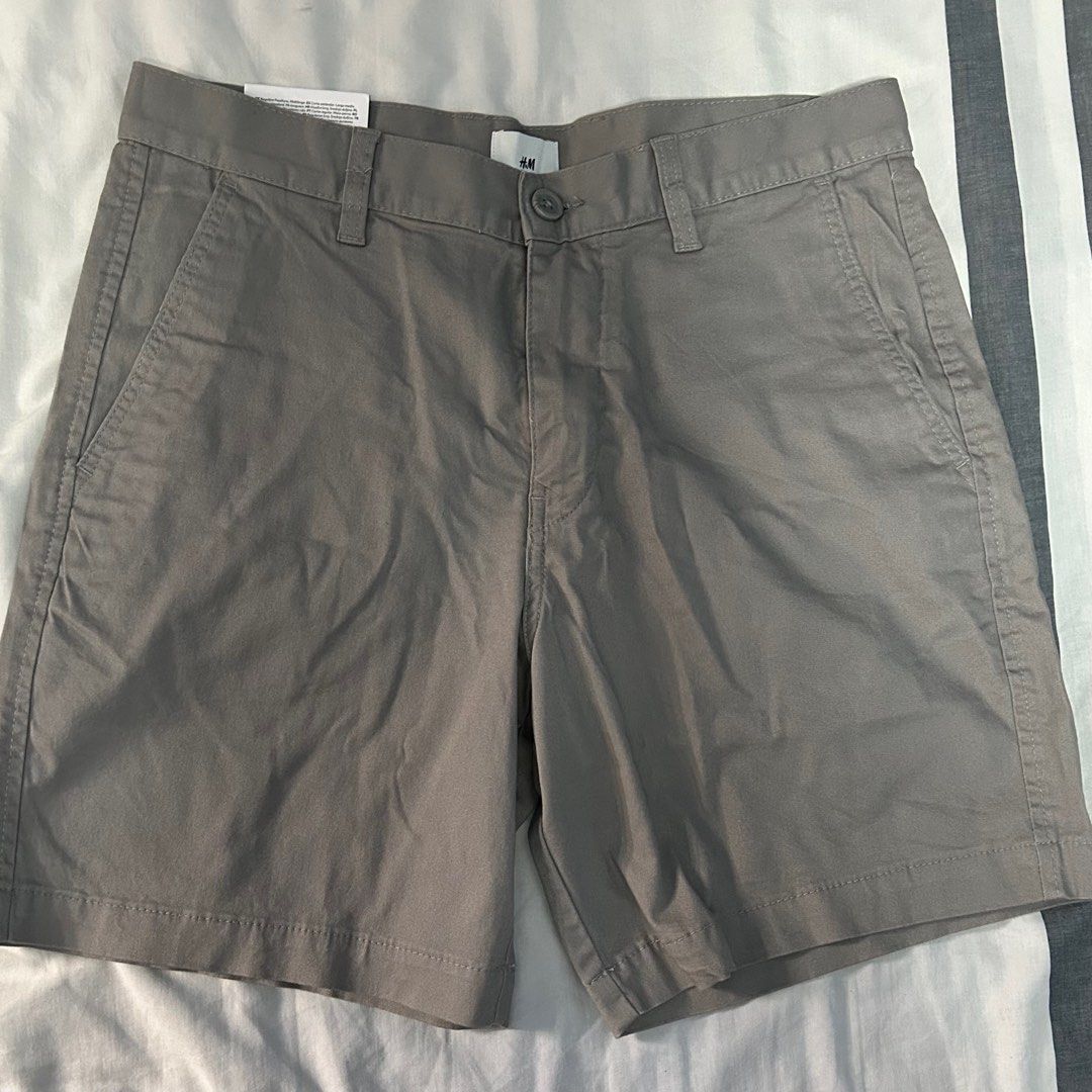 H M Regular Fit Mid Length Gray Shorts Men s Fashion Bottoms Shorts on Carousell
