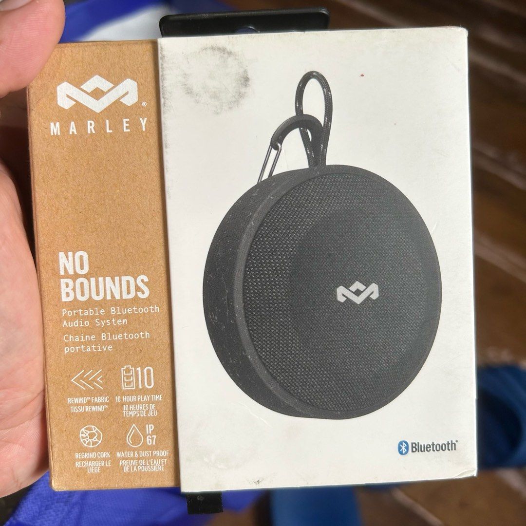 Marley No Bounds Portable Speaker (Category: Soundbars, Speakers & Amplifiers) located in Quezon City. Submitted by khentutz (Listing ID 1344121199, Image 1). Description: Marley No Bounds Speaker Portable Bluetooth Audio System IP 67 Colors available: Black, Blue, Red Bought at Powermac Opened to test Erod Cordillera QC loc.