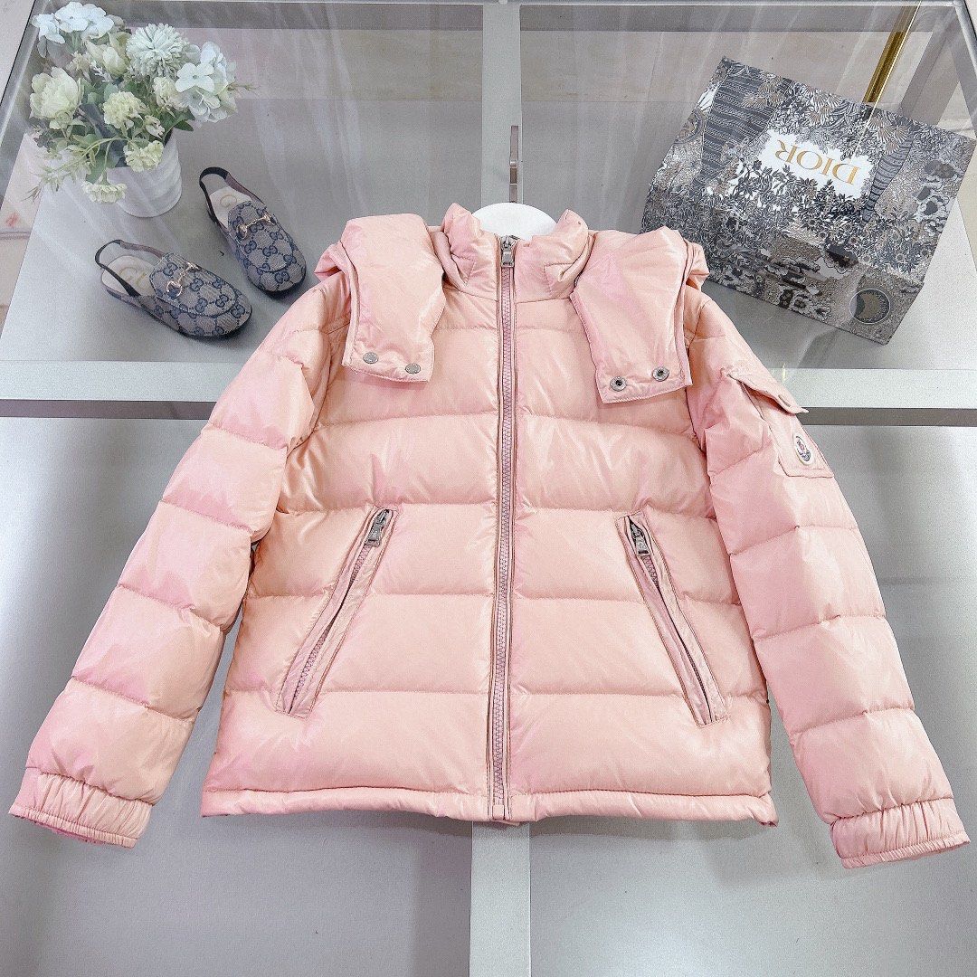 Moncler kids boy girl 110 160cm pink rice white black down jacket Carousell
