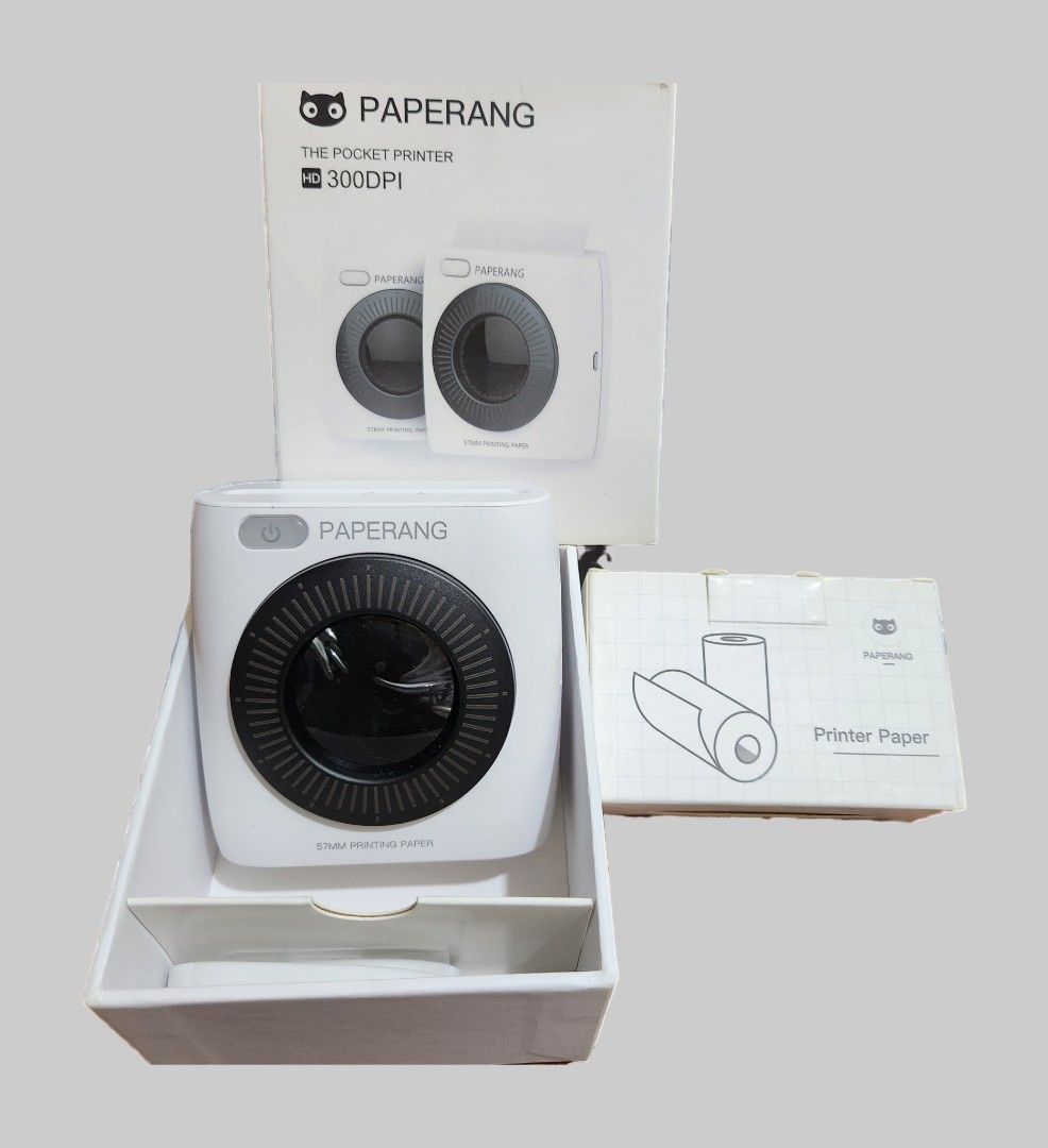 Paperang P2 (Category: Printers, Scanners & Copiers) located in Caloocan City. Submitted by my_things (Listing ID 1344142545, Image 1). Description: Paperang P2 Wireless Inkless Portable Photo Printer with free 3 rolls of thermal paper Description Paperang P2 is a mini wireless inkless photo printer. (This is not a camera, just a photo printer) - Prints anything in black and white. (Or pink and white or Blue white depending on the paper used) - U