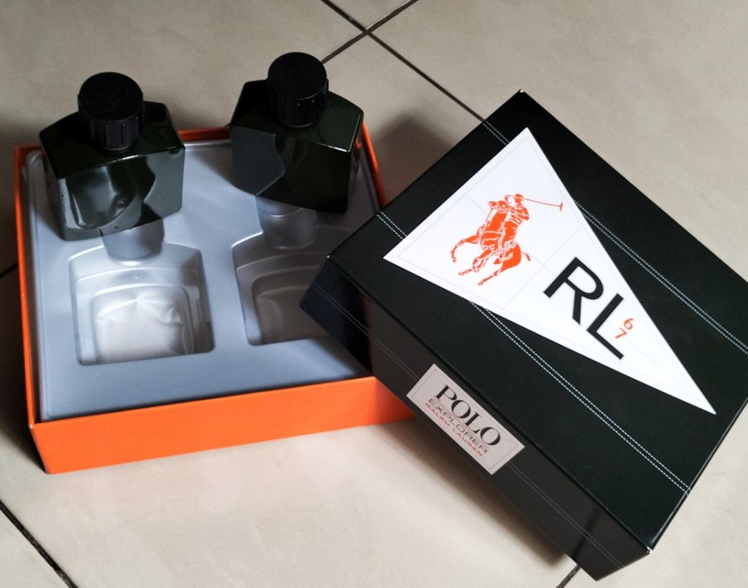 PERFUME: AUTHENTIC EMPTY RL BOTTLE MEN PERFUME(RL EXPLORER) (Category: Fragrance & Deodorants) located in Marikina City. Submitted by morningsunrays (Listing ID 1344138387, Image 3). Description: Empty bottles of RL Explorer Men perfume. Box in VG condition like new. RFS......DECLUTTERING MOP....GCASH SHIPPING...LALAMOVE/JRS.